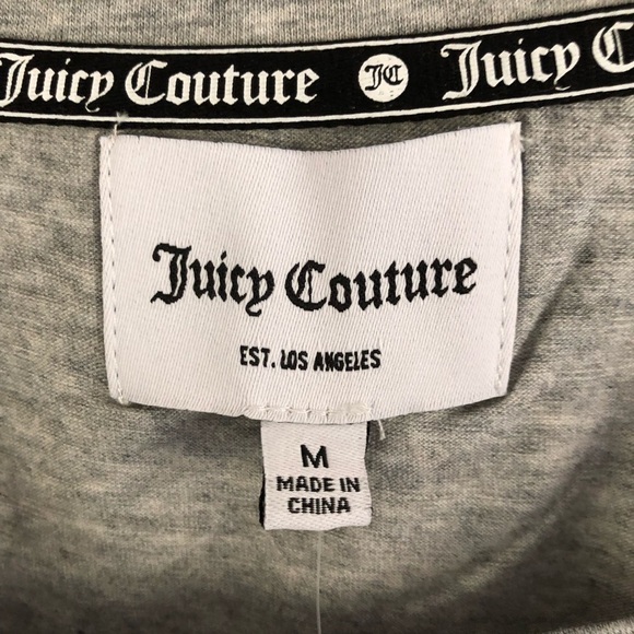 Juicy Couture Long Sleeve Bling Juicy Spellout Powder Gray NWT Medium T-Shirt - Picture 3 of 7